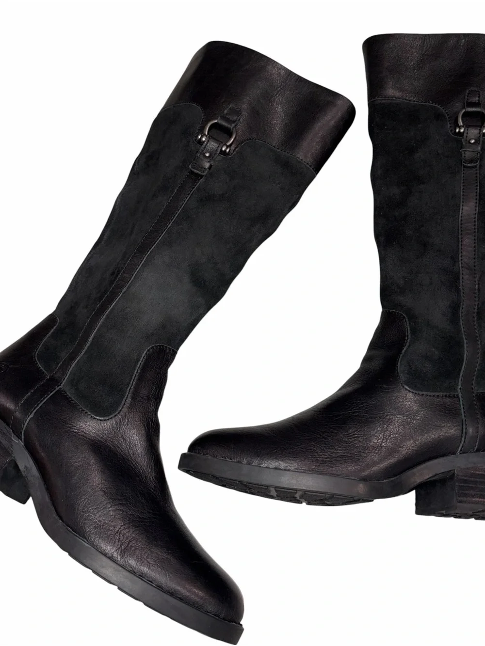 NEW Born Black Suede & Leather Ginger Tall Riding Boots Shoes size 9.5